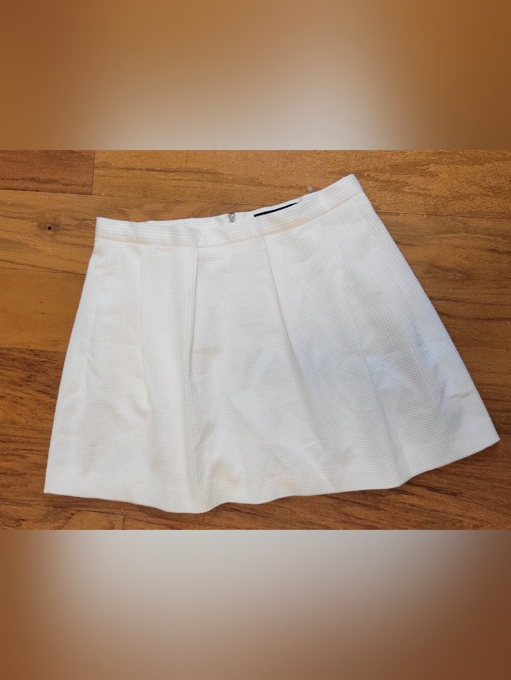 French Connection Women’s White Textured A-Line Skirt 12 NWT